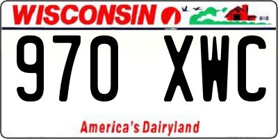 WI license plate 970XWC