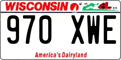 WI license plate 970XWE