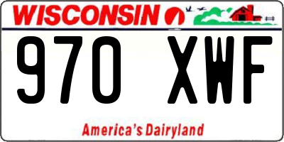 WI license plate 970XWF