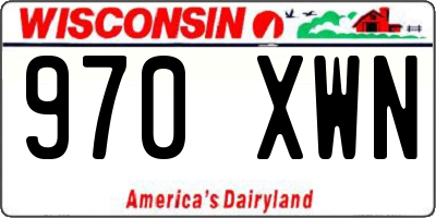 WI license plate 970XWN