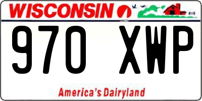 WI license plate 970XWP