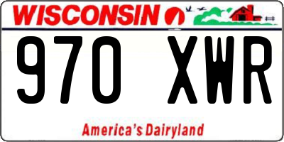 WI license plate 970XWR