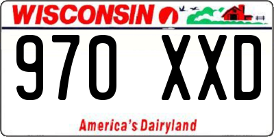 WI license plate 970XXD