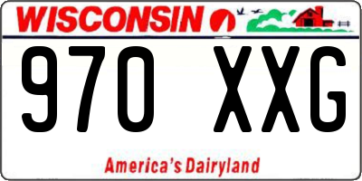 WI license plate 970XXG