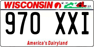 WI license plate 970XXI