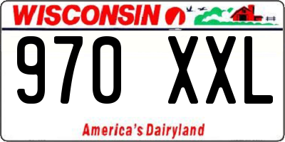 WI license plate 970XXL