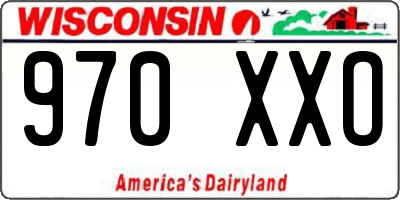 WI license plate 970XXO