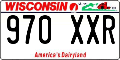 WI license plate 970XXR