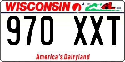WI license plate 970XXT