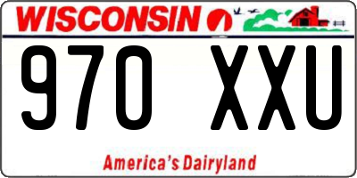 WI license plate 970XXU
