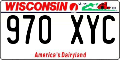 WI license plate 970XYC