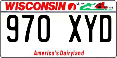 WI license plate 970XYD