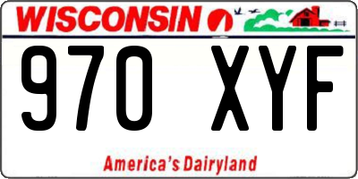 WI license plate 970XYF