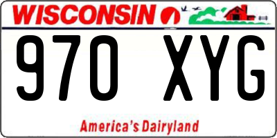 WI license plate 970XYG