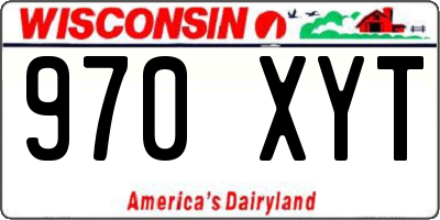 WI license plate 970XYT