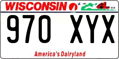 WI license plate 970XYX