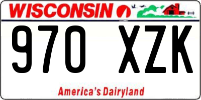 WI license plate 970XZK