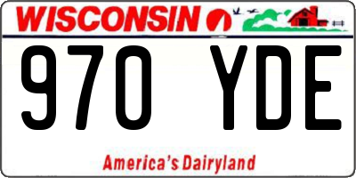 WI license plate 970YDE