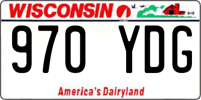 WI license plate 970YDG