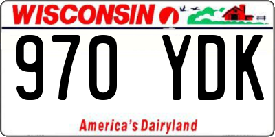 WI license plate 970YDK