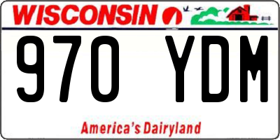 WI license plate 970YDM