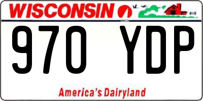 WI license plate 970YDP