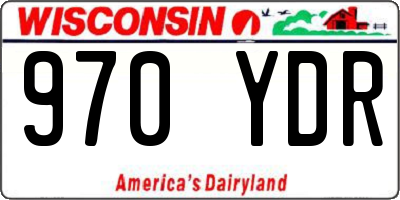 WI license plate 970YDR