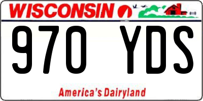 WI license plate 970YDS
