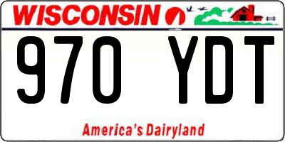 WI license plate 970YDT