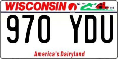 WI license plate 970YDU