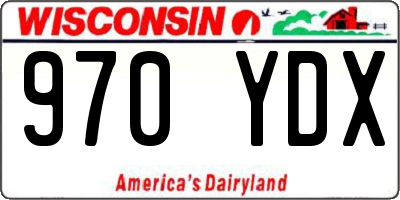 WI license plate 970YDX