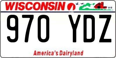 WI license plate 970YDZ