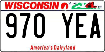 WI license plate 970YEA
