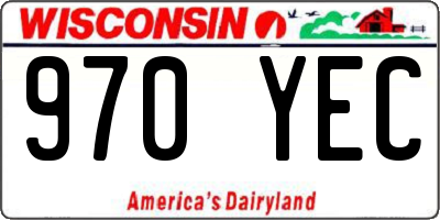 WI license plate 970YEC
