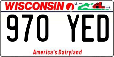 WI license plate 970YED