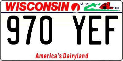 WI license plate 970YEF