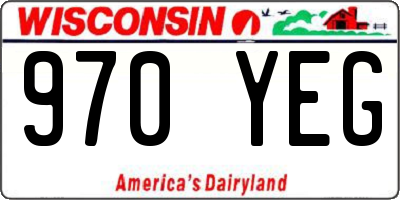 WI license plate 970YEG