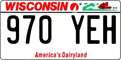 WI license plate 970YEH
