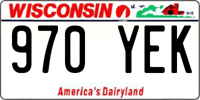 WI license plate 970YEK