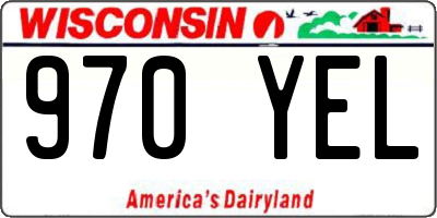 WI license plate 970YEL
