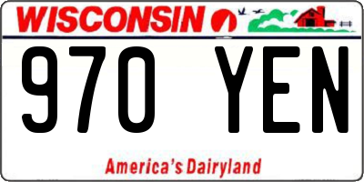 WI license plate 970YEN