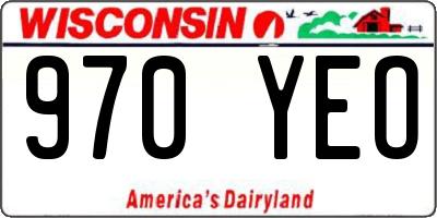 WI license plate 970YEO