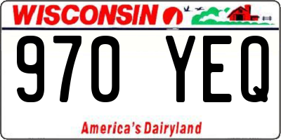 WI license plate 970YEQ