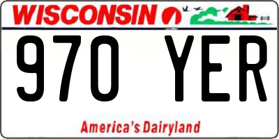 WI license plate 970YER