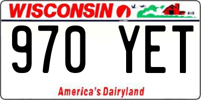 WI license plate 970YET