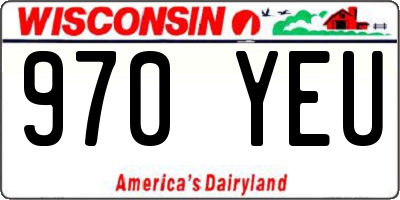 WI license plate 970YEU