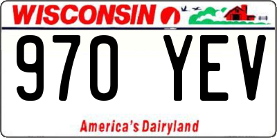 WI license plate 970YEV