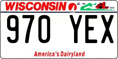 WI license plate 970YEX