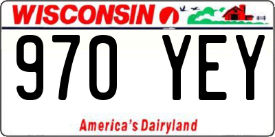 WI license plate 970YEY