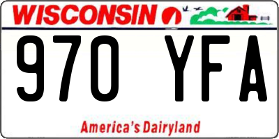 WI license plate 970YFA